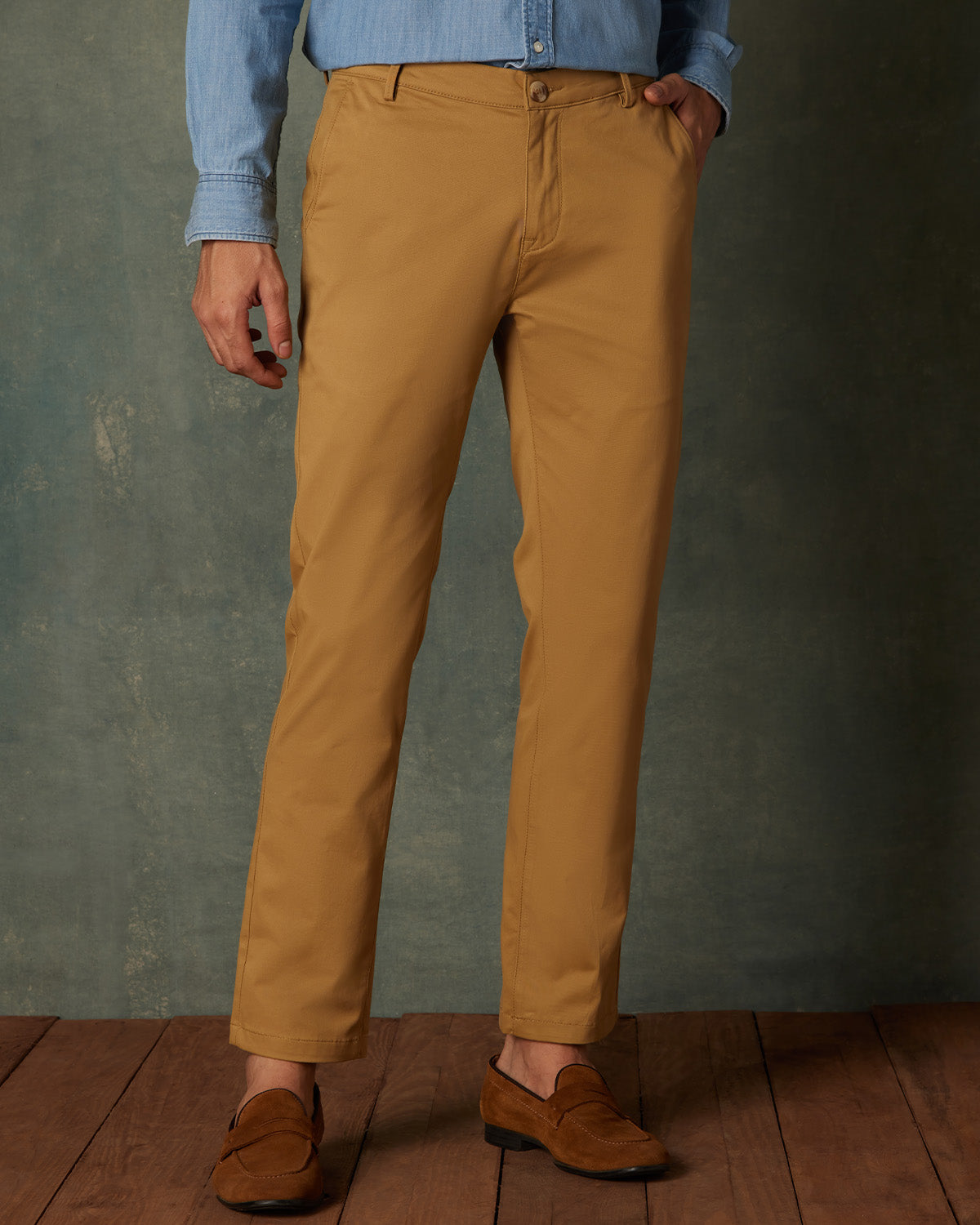 Premium Quality Cotton Stretchable Chinos Pant For Men - Khaki