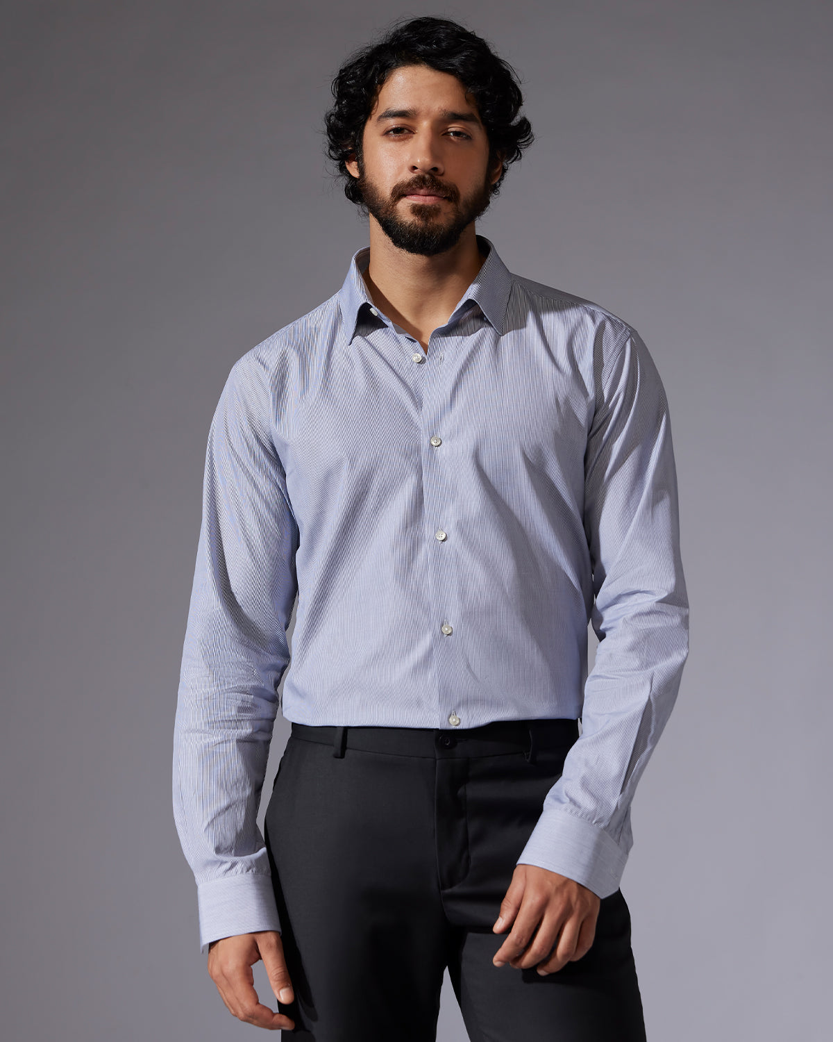 Somelos Pinstriped Shirt - Blue