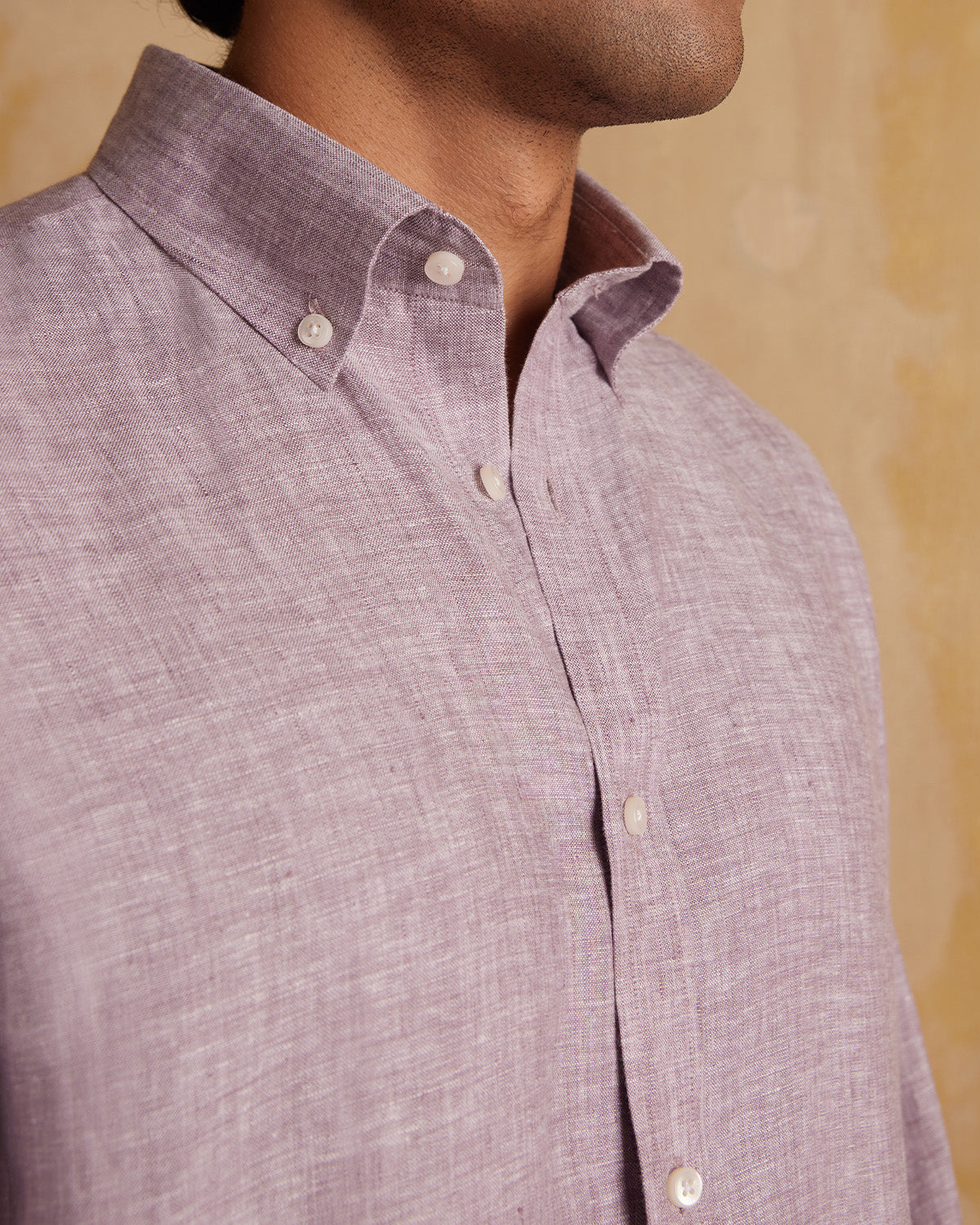 Soft Washed Linen Shirt - Deep Purple