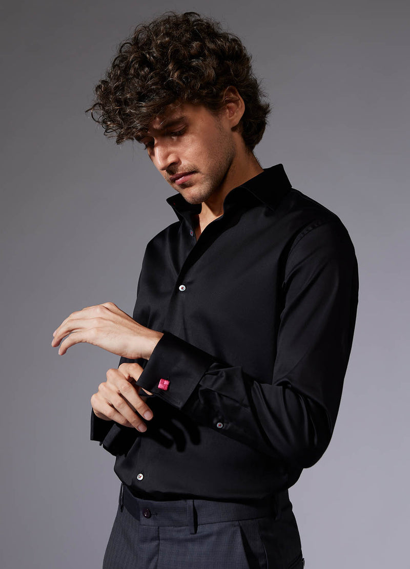 Cotton Poplin Shirt - Black