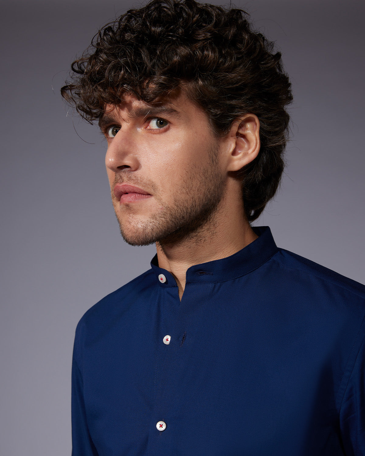 Cotton Poplin Shirt - Navy