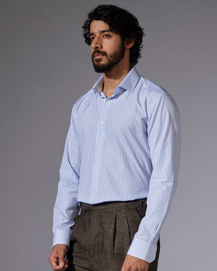 Somelos Striped Shirt - Blue & White