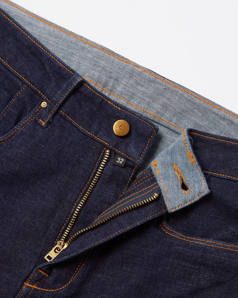 Hatched Blue Stretch Jeans