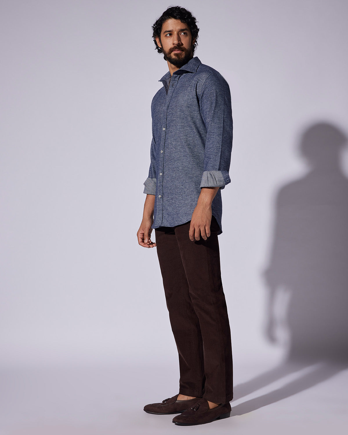 Japanese Brushed Twill Shirt - Navy