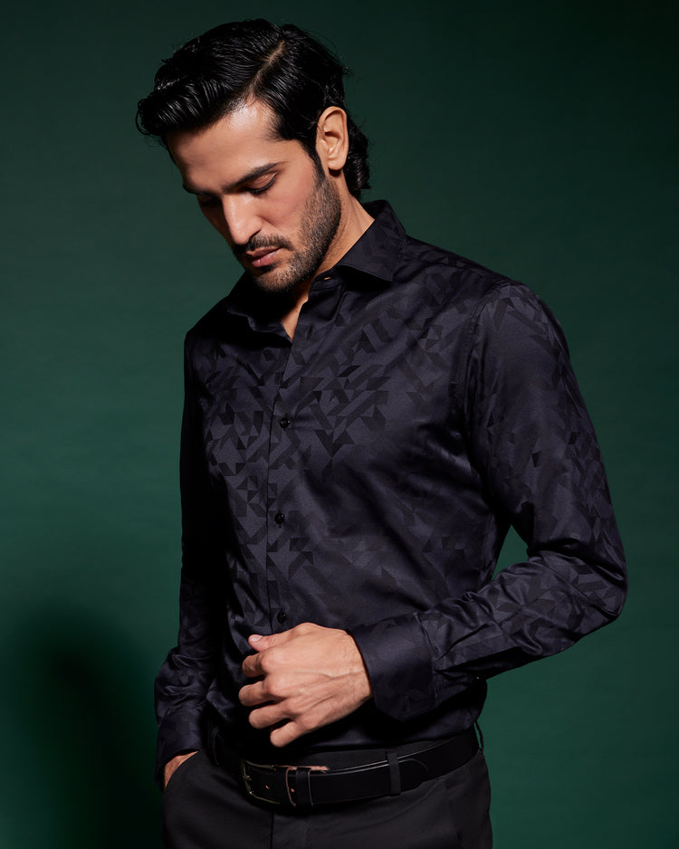 Jubilee Jacquard Shirt - Black