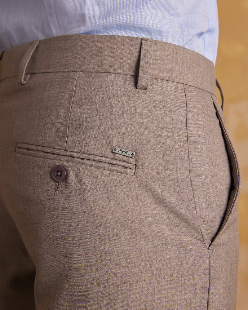 Rota RegularFit Wool and CashmereBlend Pleated Herringbone Trousers in Dark  Brown  SARTALE