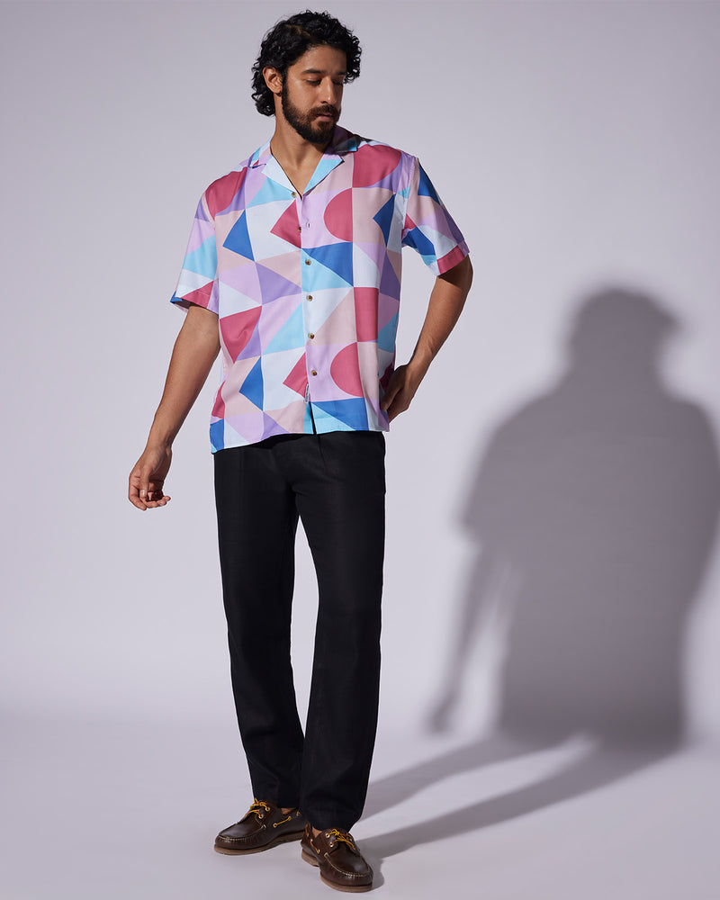 Pastel Geometric Printed Shirt