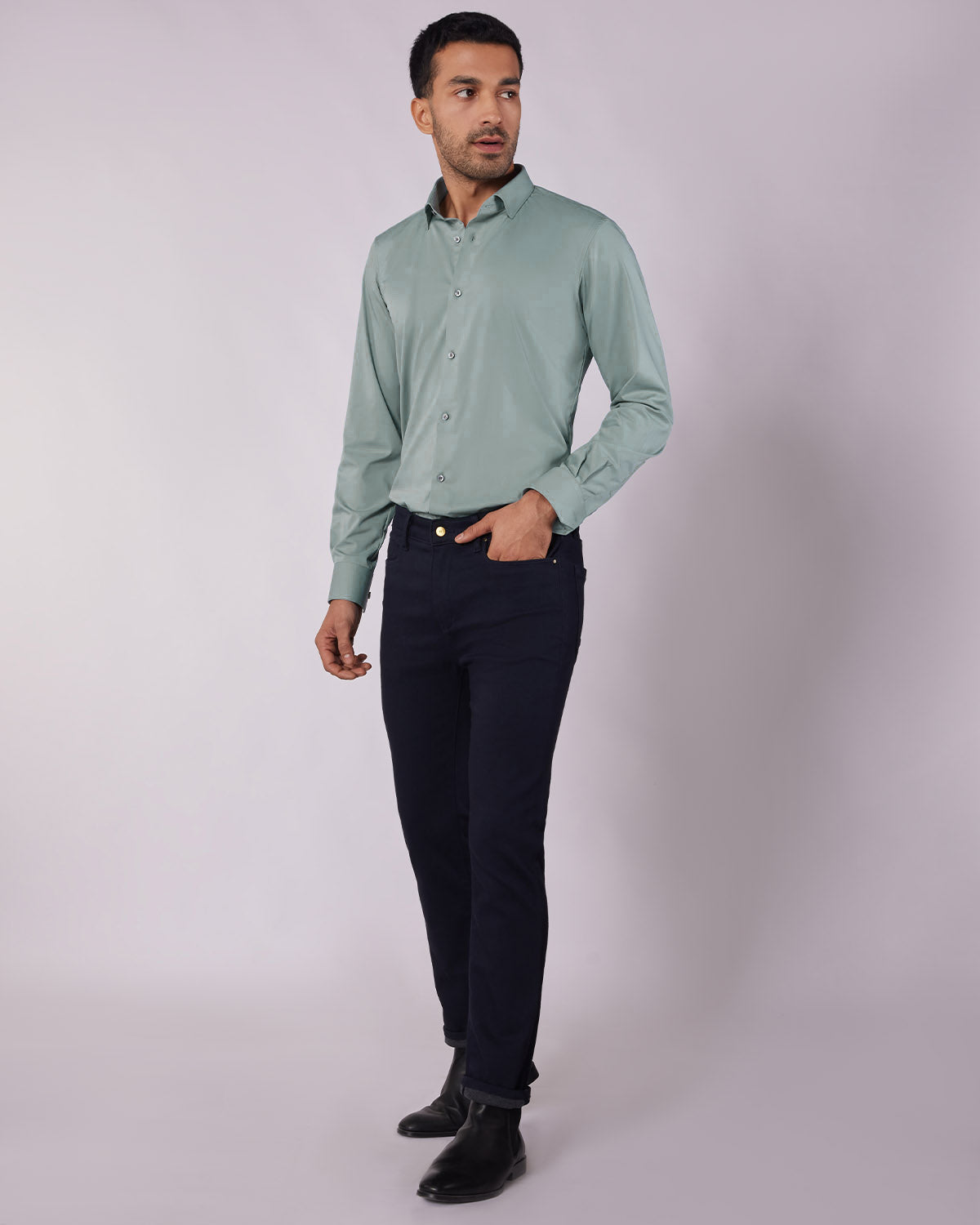 Wrinkle-Free Bamboo-Blend Shirt - Green