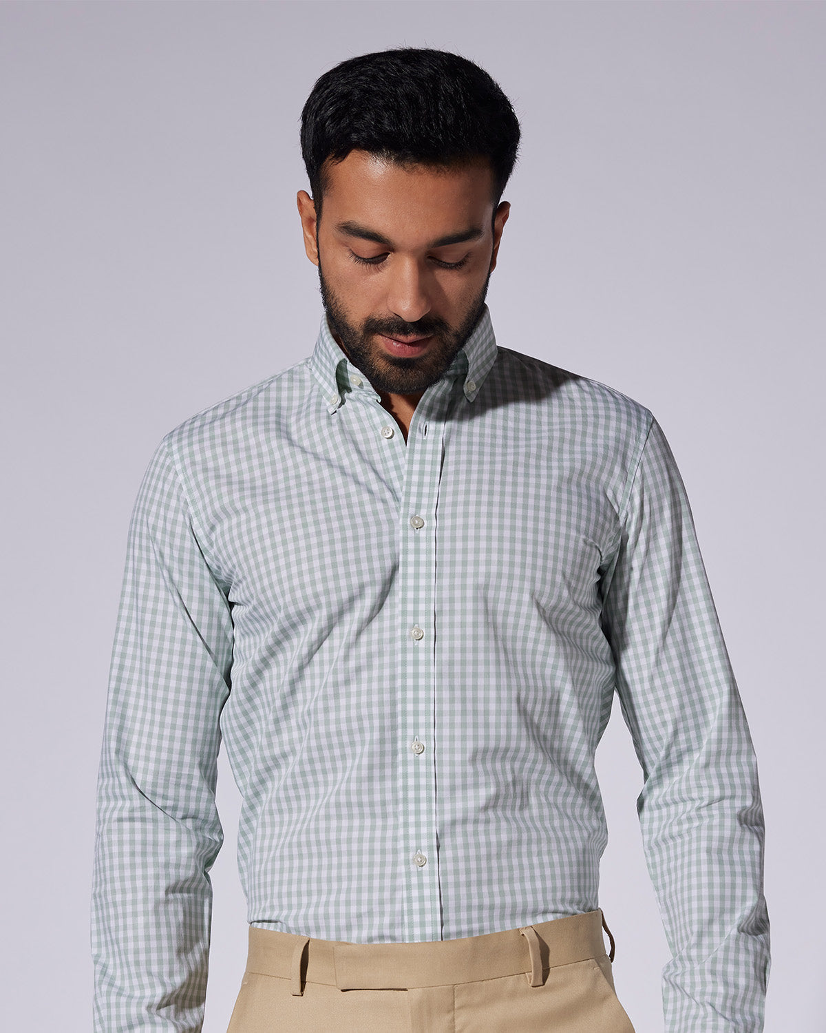 Gingham Checked Shirt - Green