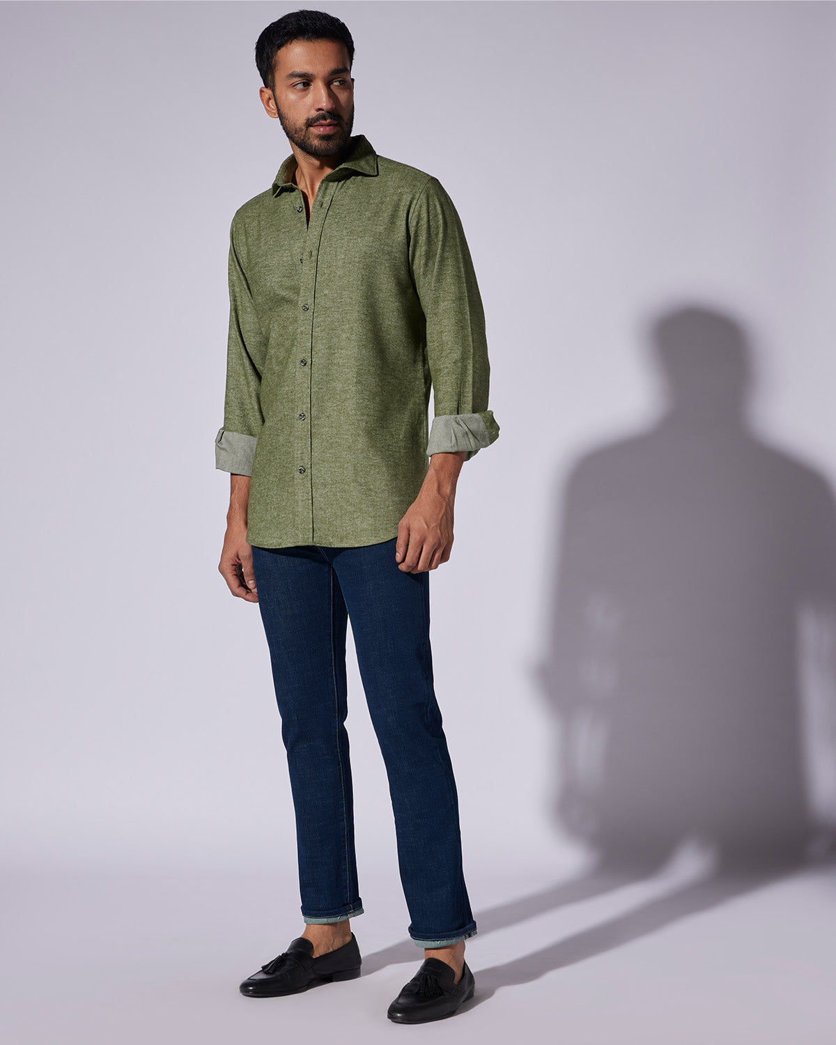 Japanese Brushed Twill Shirt - Green