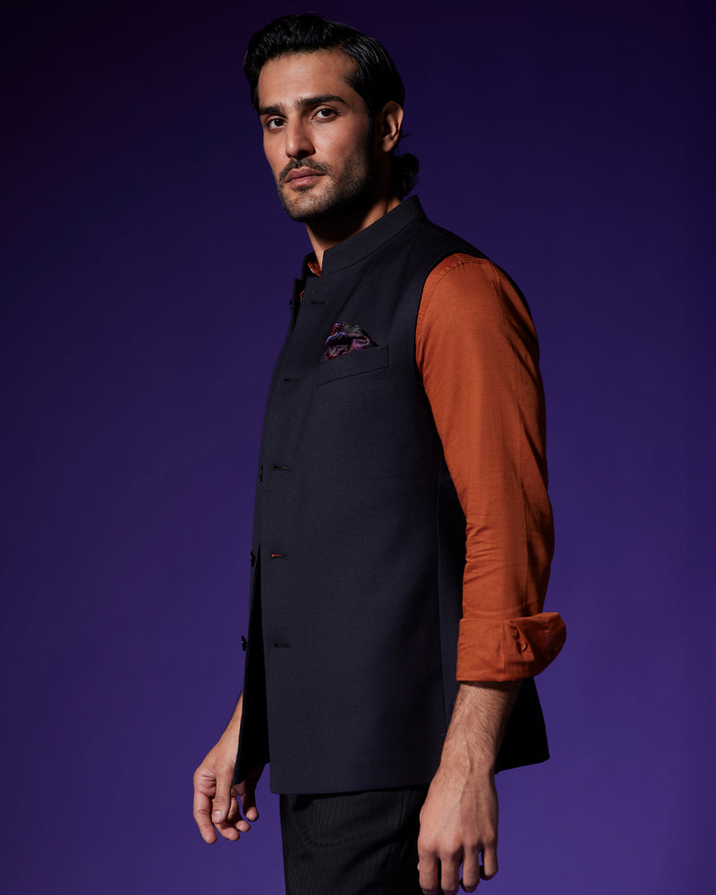 Raven Nehru Jacket - Black