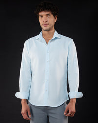 Light Blue Cotton Linen Shirt