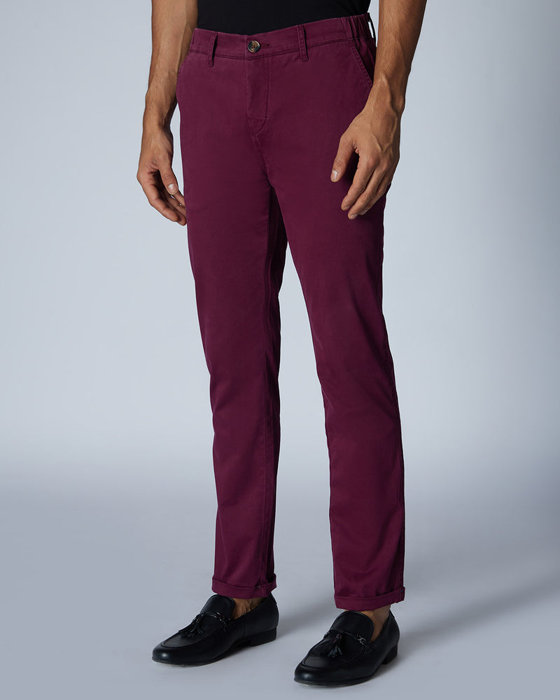 Cosmic Casual Stretch Chinos - Maroon