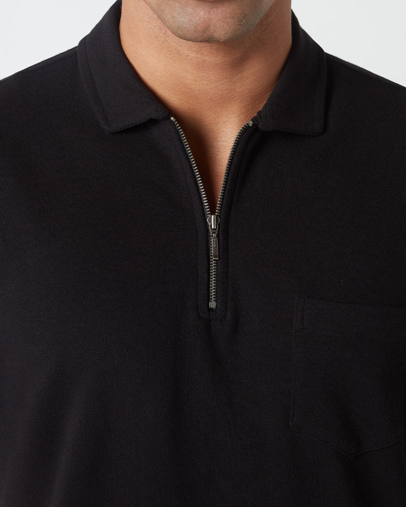Signature Zipper Polo T-Shirt - Black – Bombay Shirt Company