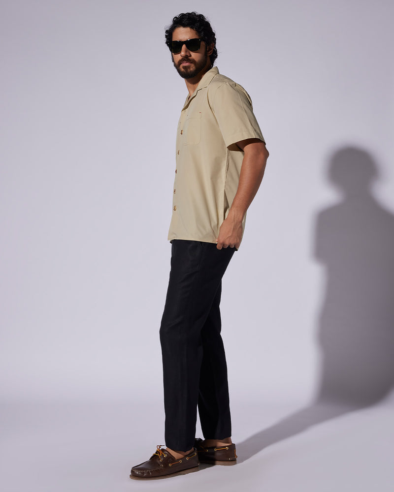 Khakhi Half-Sleeve Poplin Shirt