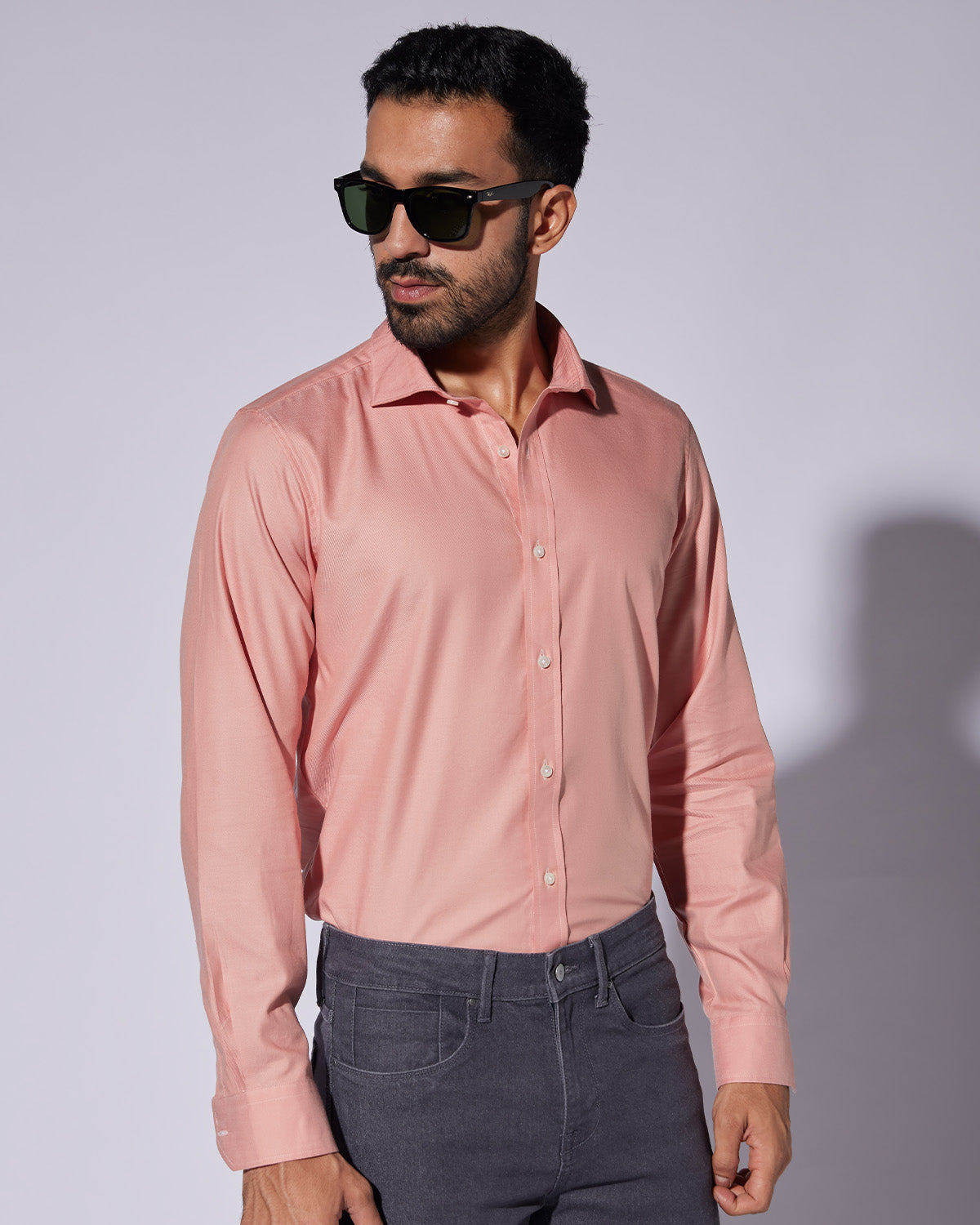 Cotton Twill Shirt - Peach