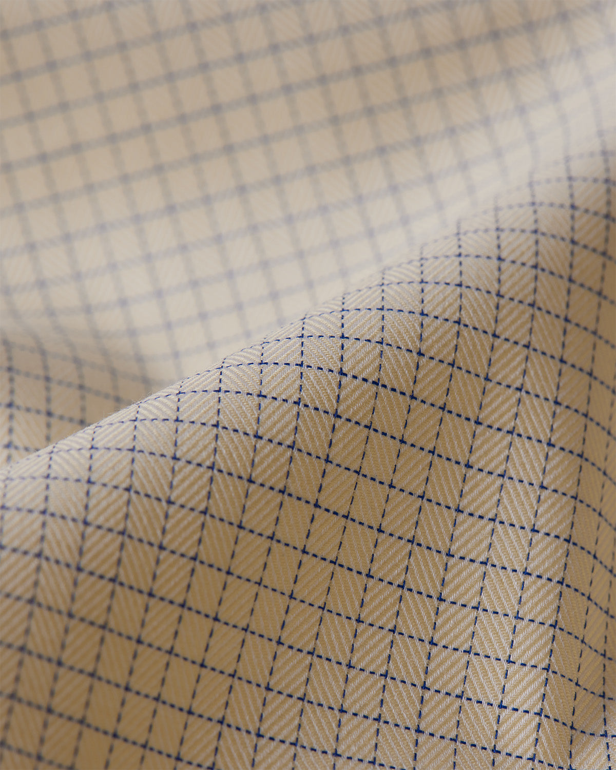 Aventine Herringbone Checked Shirt - Yellow & Dark Blue