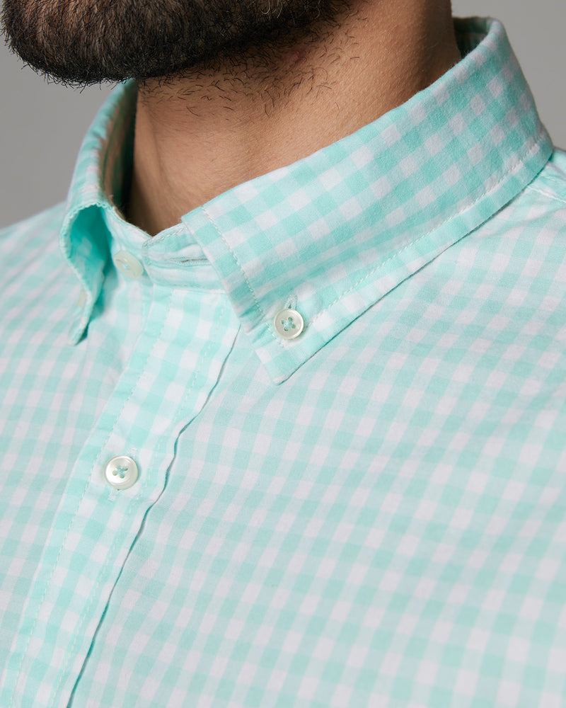 Mint Green Oxford Checked Shirt