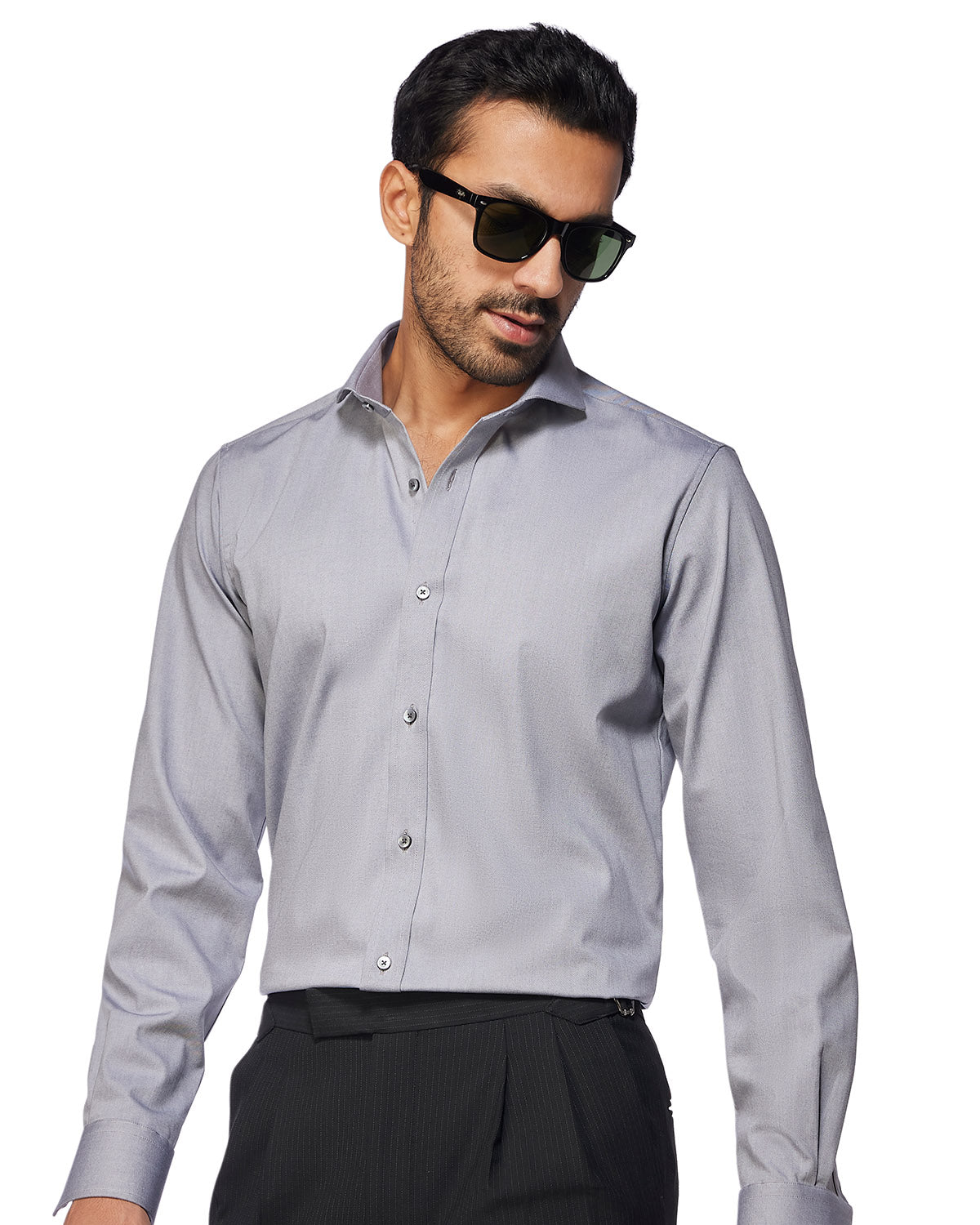 4-Way Stretch Oxford Shirt - Grey