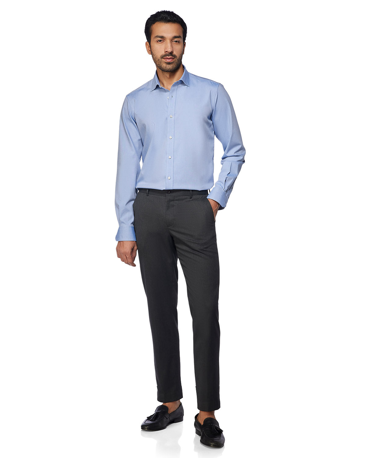 4-Way Stretch Oxford Shirt - Blue