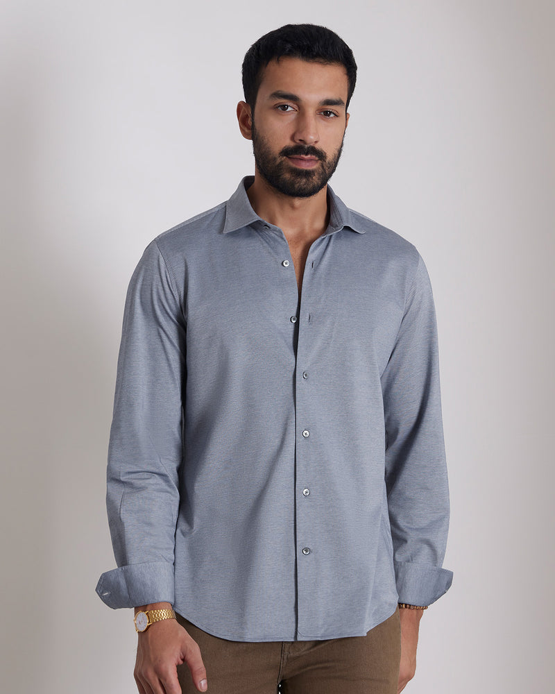 Japanese Stretch Knit Shirt - Grey