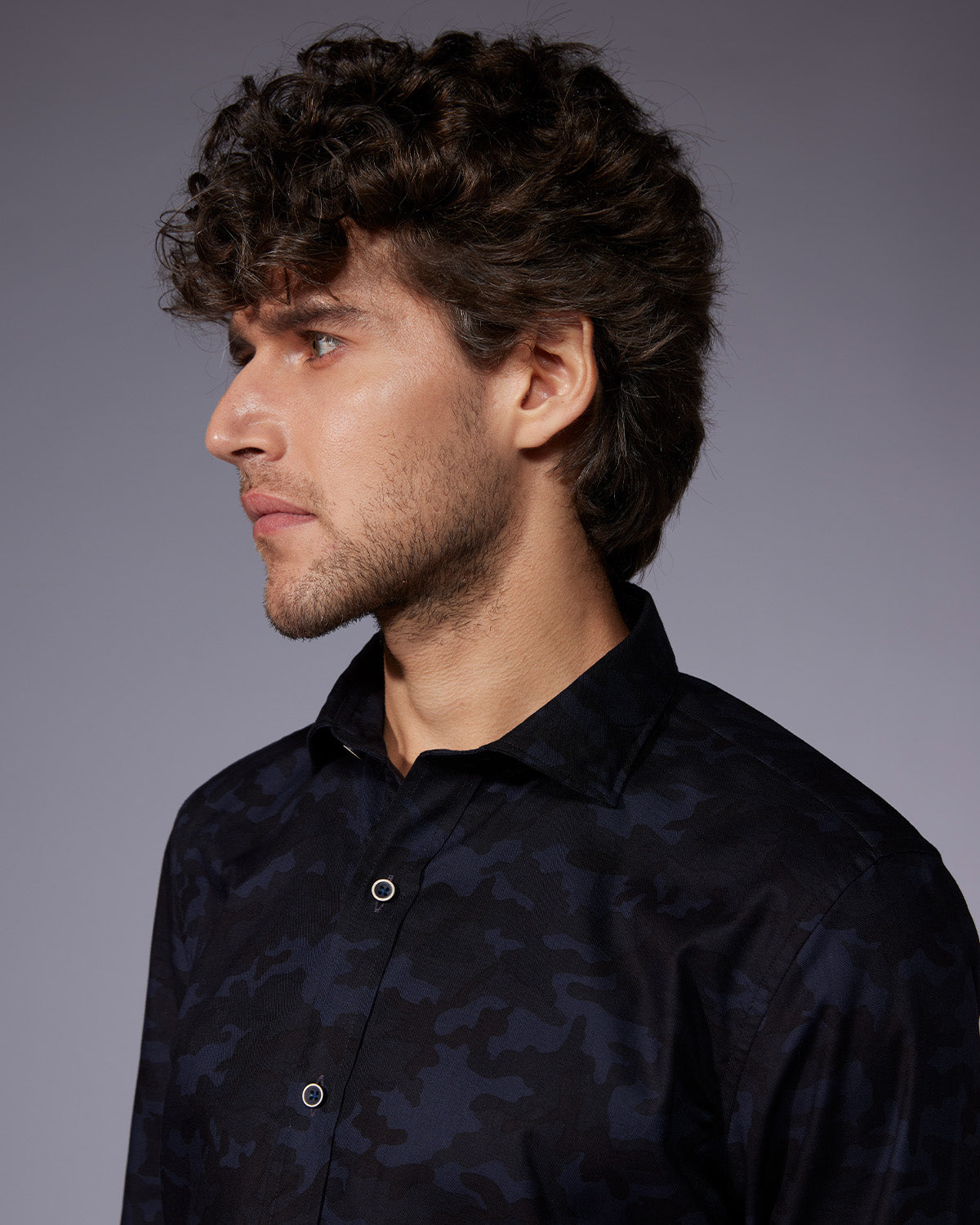 Japanese Camo Printed Shirt - Blue