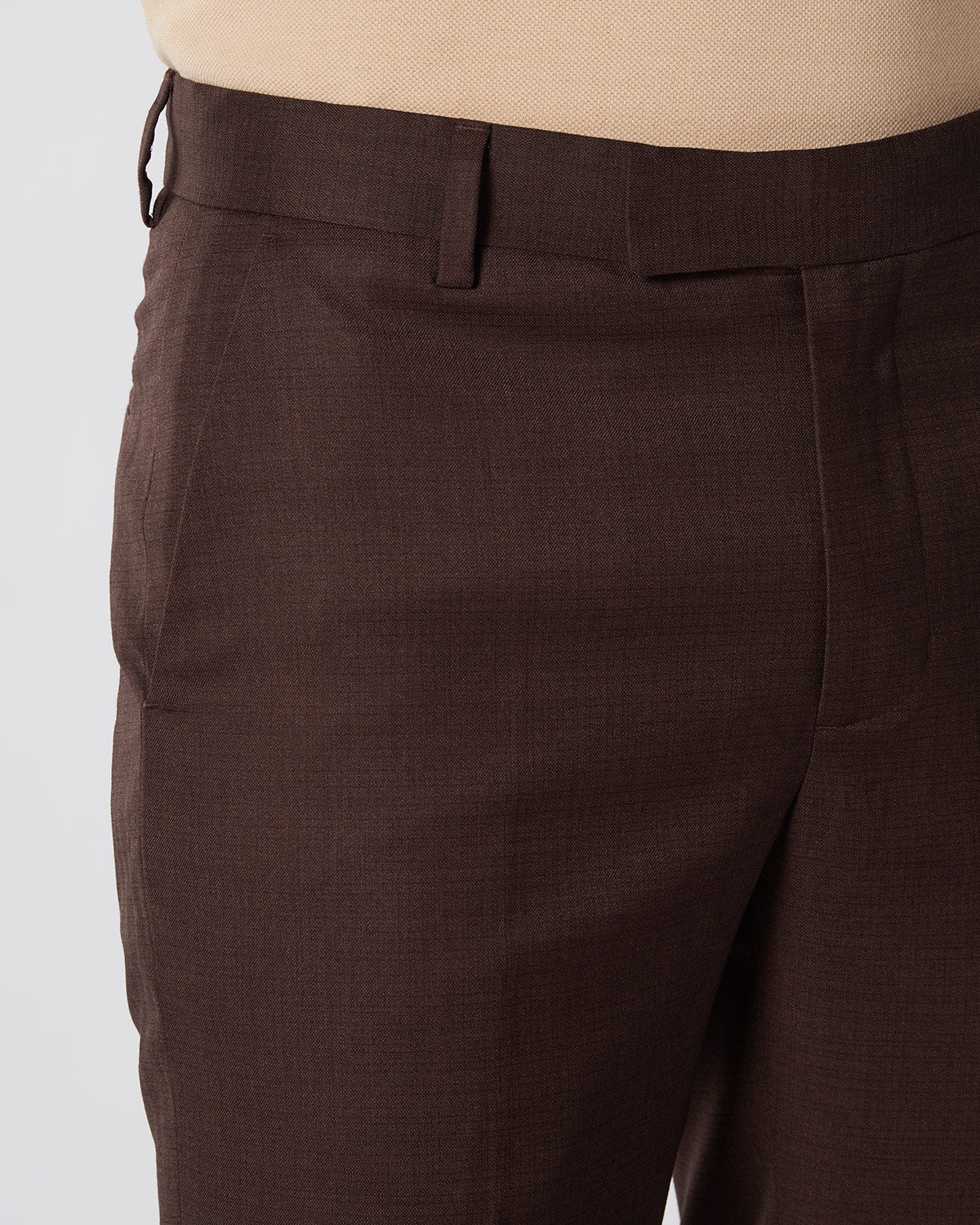 Chocolate Brown Velvet pleated cuffed Side Zip Pants  Sumissura