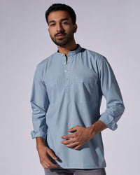 Light Blue Poplin Popover Shirt