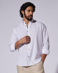 White Cotton Linen Shirt