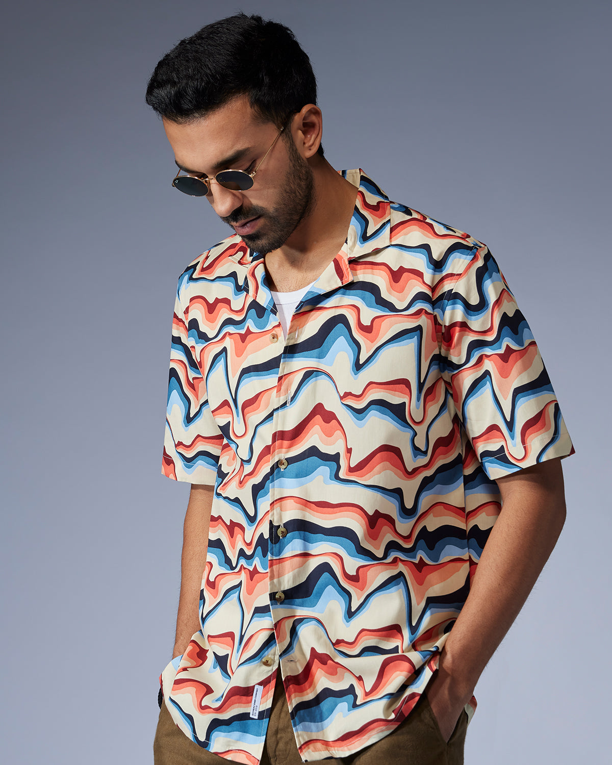 Marble Printed Shirt - Multicoloured