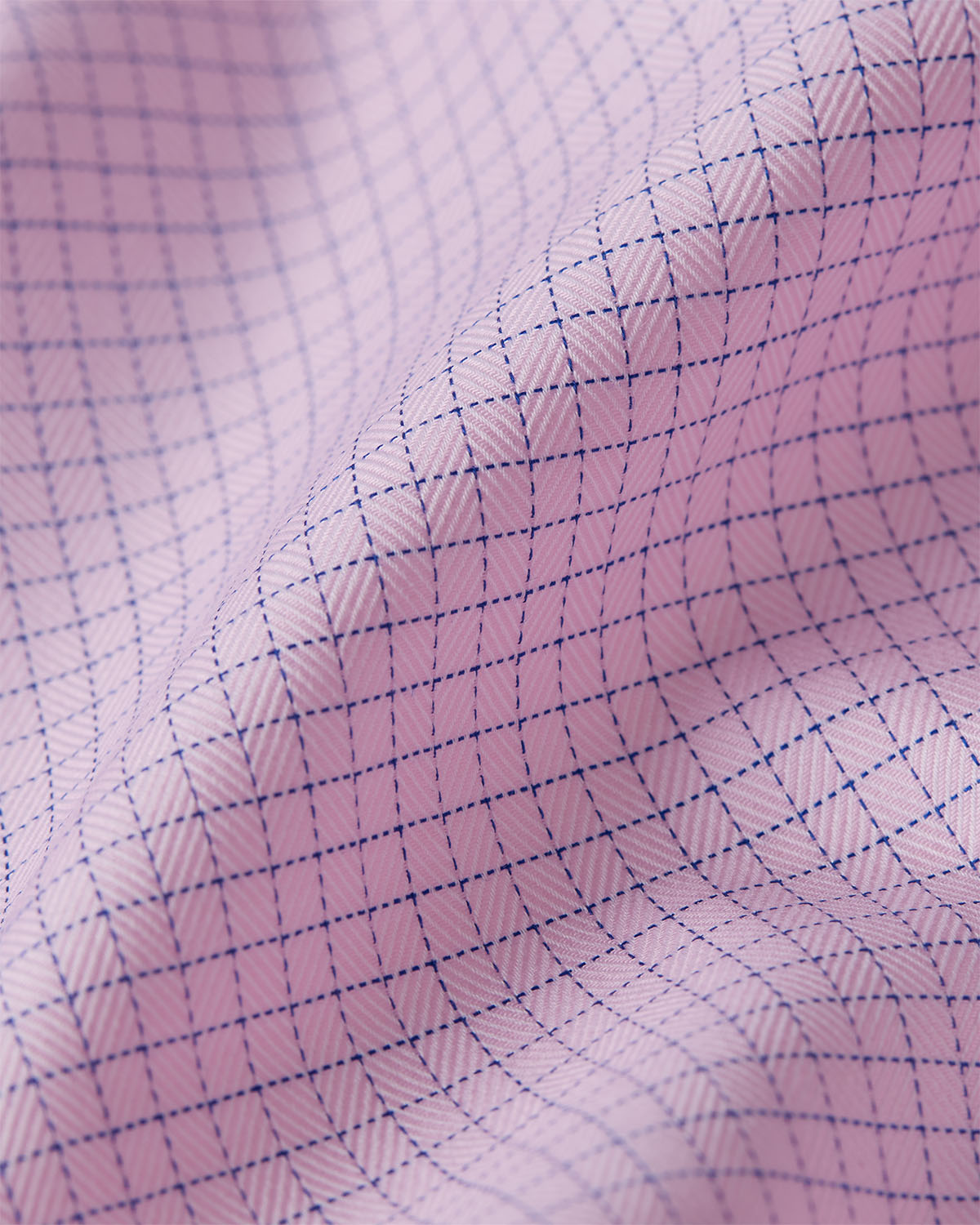 Aventine Herringbone Checked Shirt - Blue & Pink