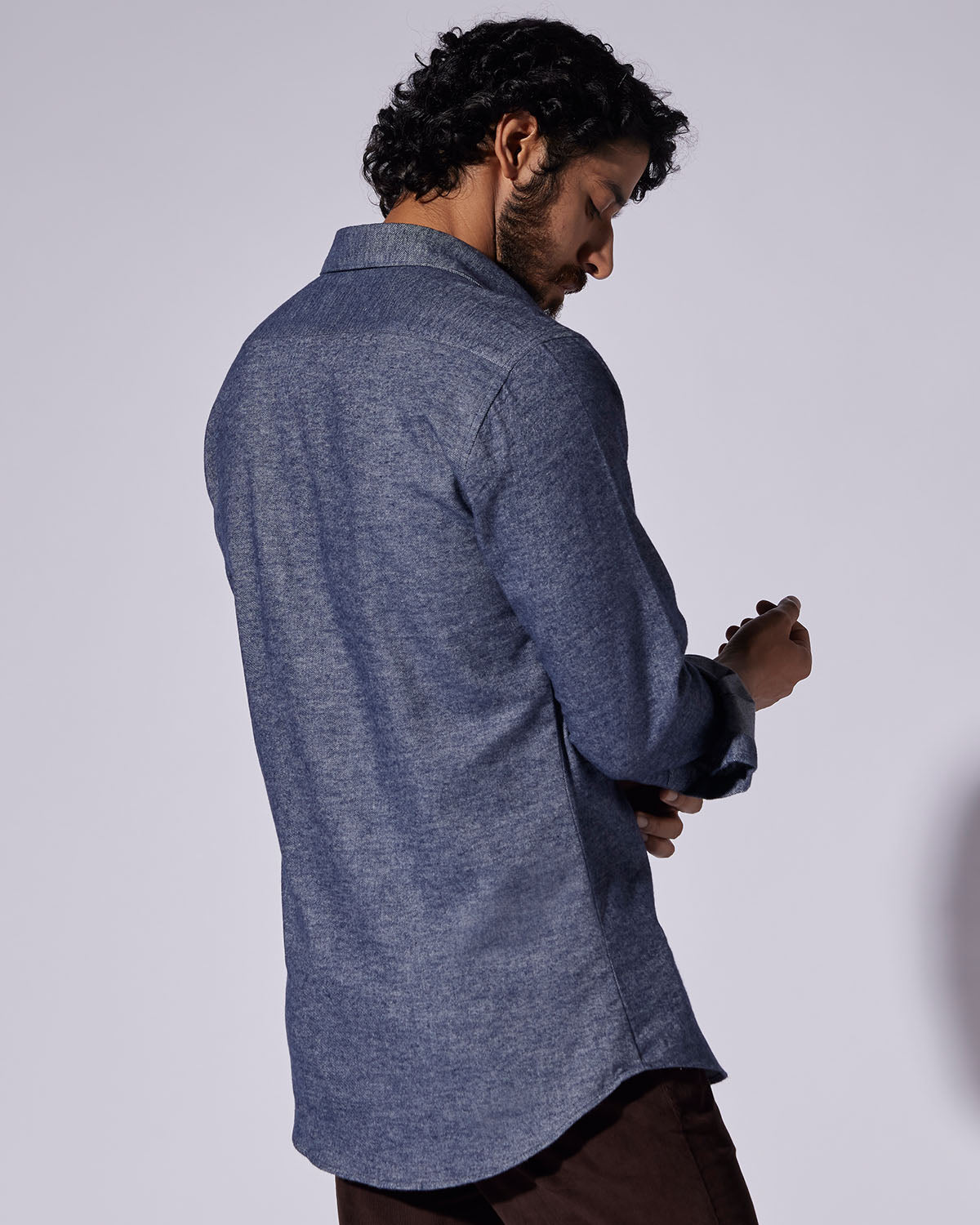 Japanese Brushed Twill Shirt - Navy