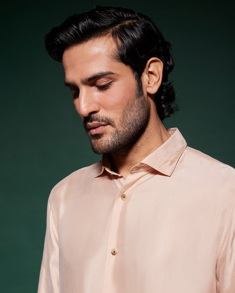 Beige & Brown Cupro Shirt