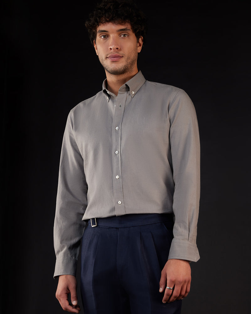 Cotton Linen Shirt - Grey