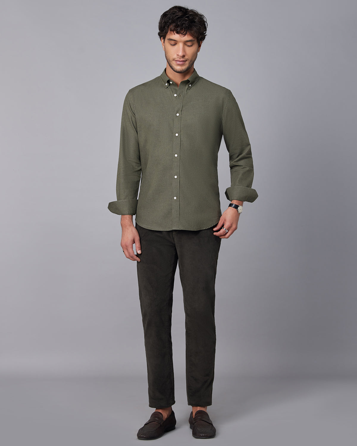 Brushed Twill Shirt - Green