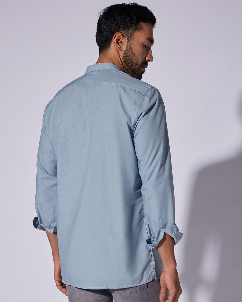 Light Blue Poplin Popover Shirt