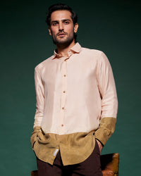 Beige & Brown Cupro Shirt