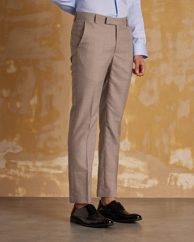 Textured Formal Trousers In Wine B95 Mario