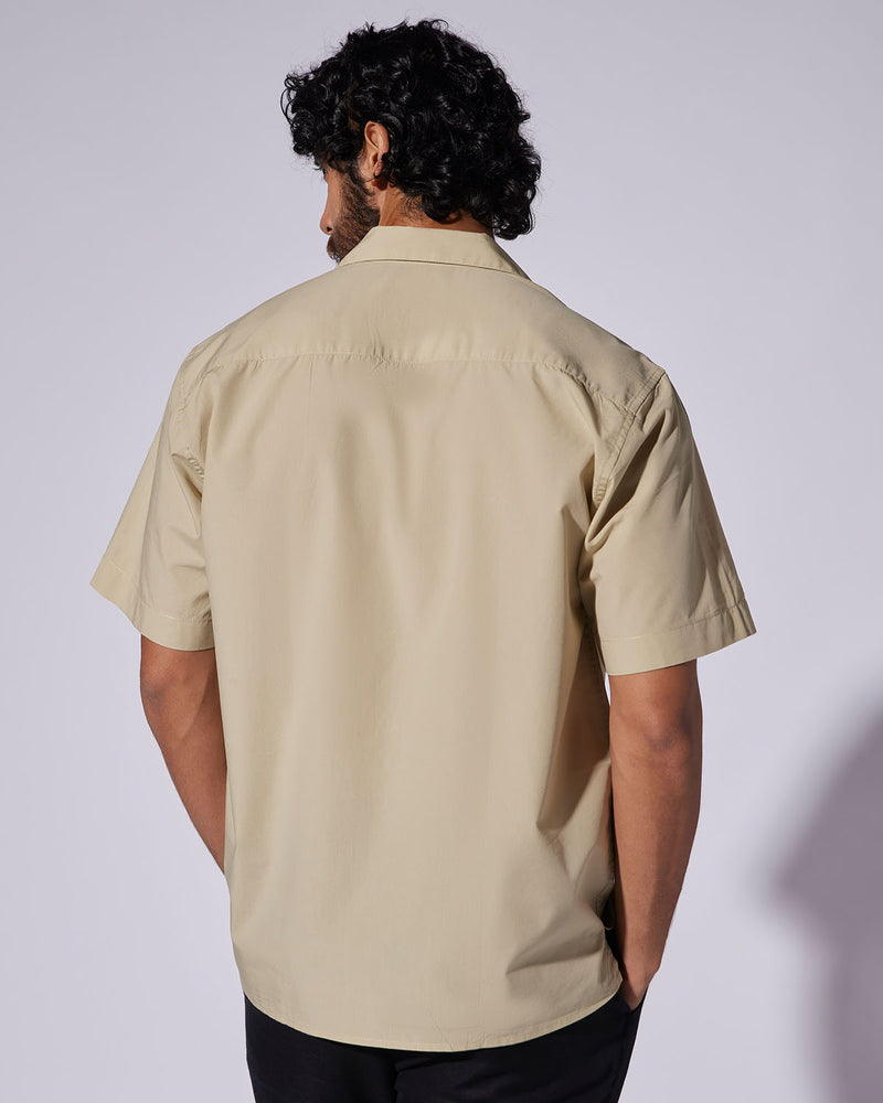 Khakhi Half-Sleeve Poplin Shirt