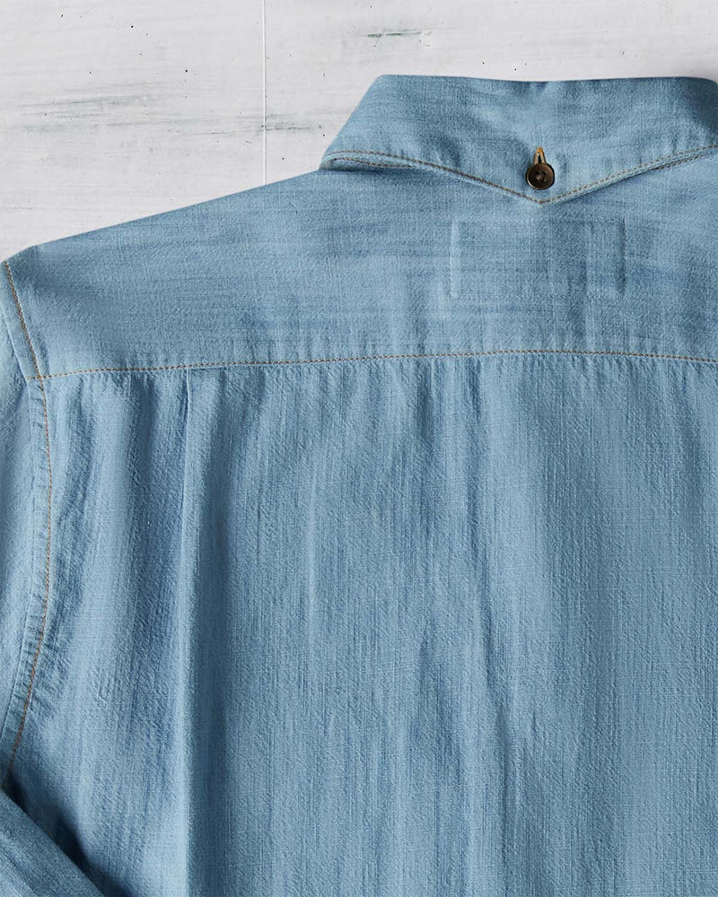 The Double Flapper Full Sleeve Shirt - Light Blue