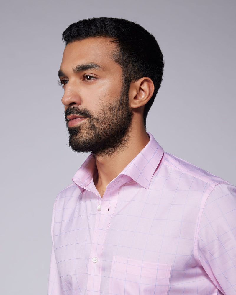 Glen Plaid Checked Shirt - Pink