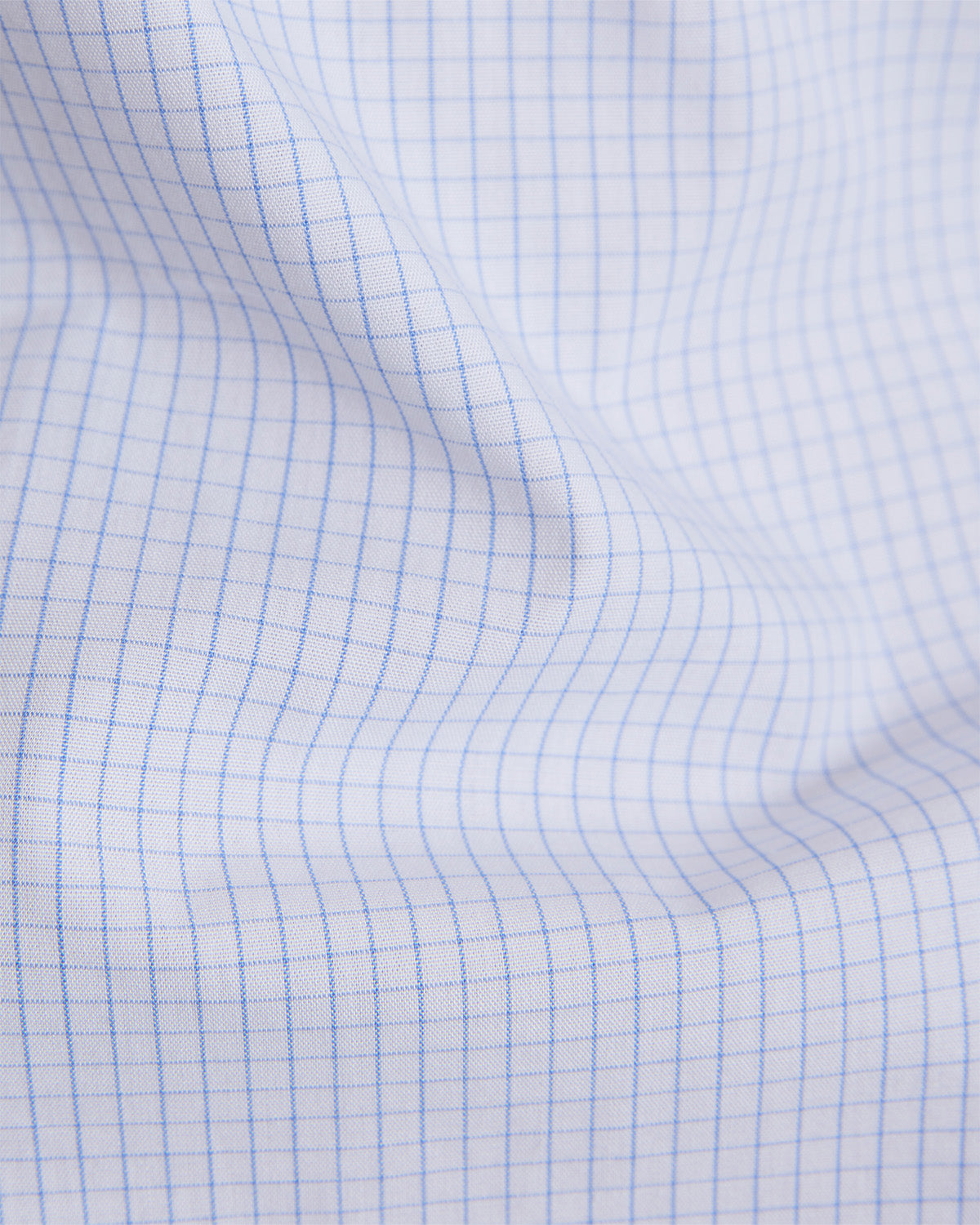 Cotton Checked Shirt - Light Blue