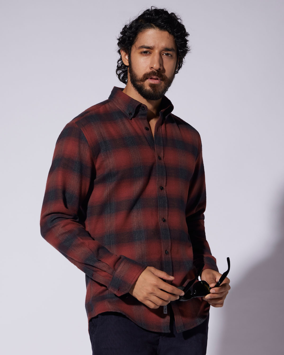 Japanese Flannel Checked Shirt - Red & Black