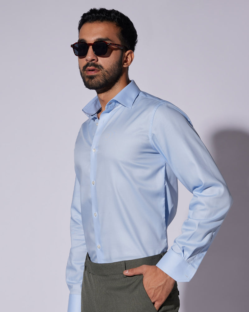 Cotton Twill Shirt - Blue