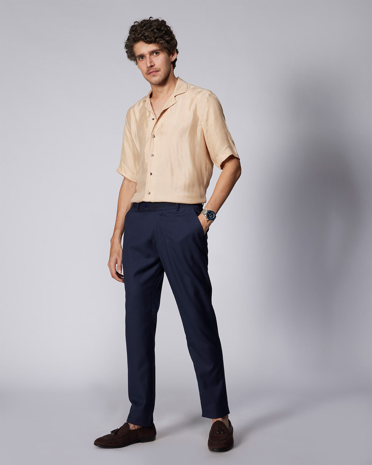 Cupro Twill Shirt - Beige