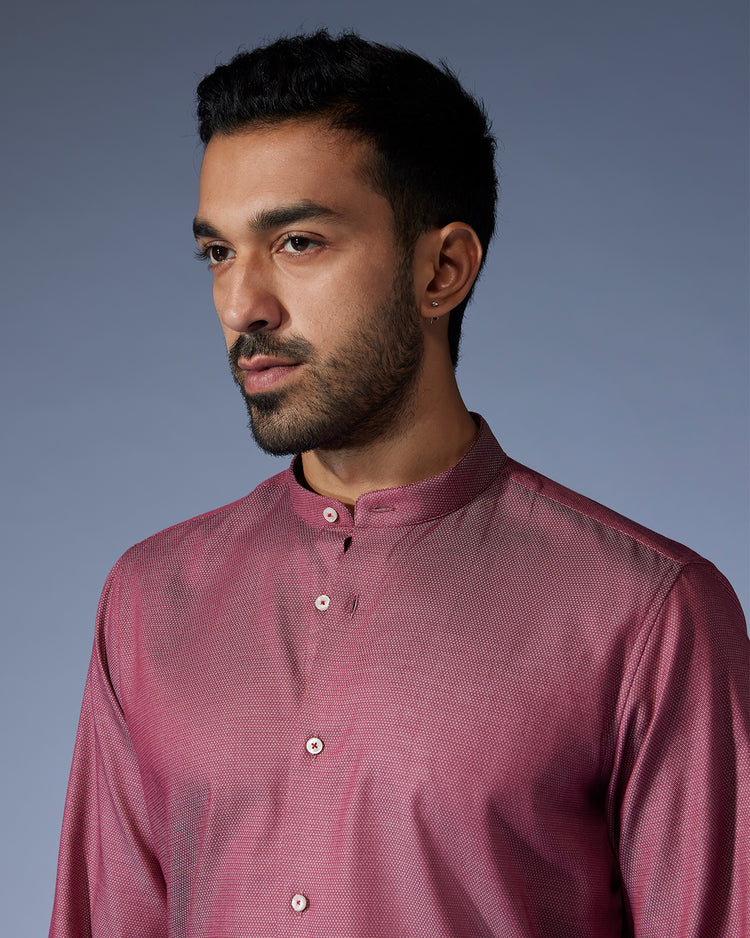 Cotton Dobby Shirt - Mauve