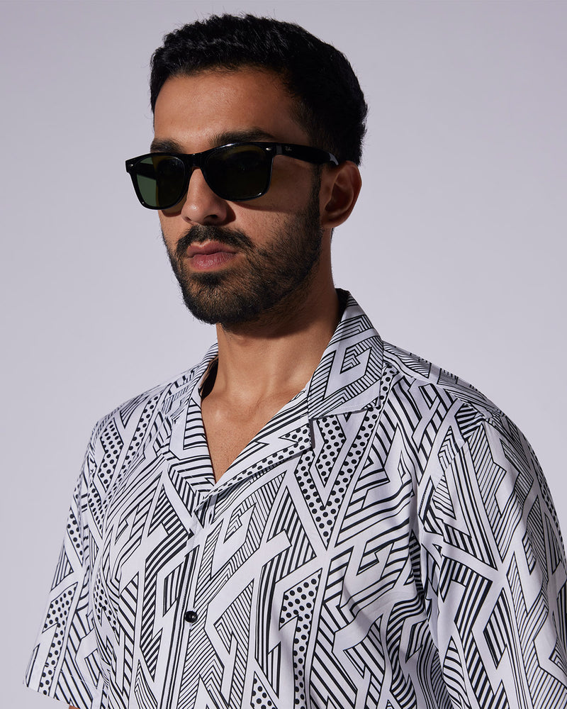 Abstract Printed Shirt - Black & White