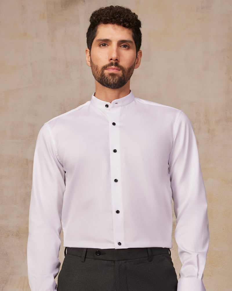 Cotton Satin Shirt - White