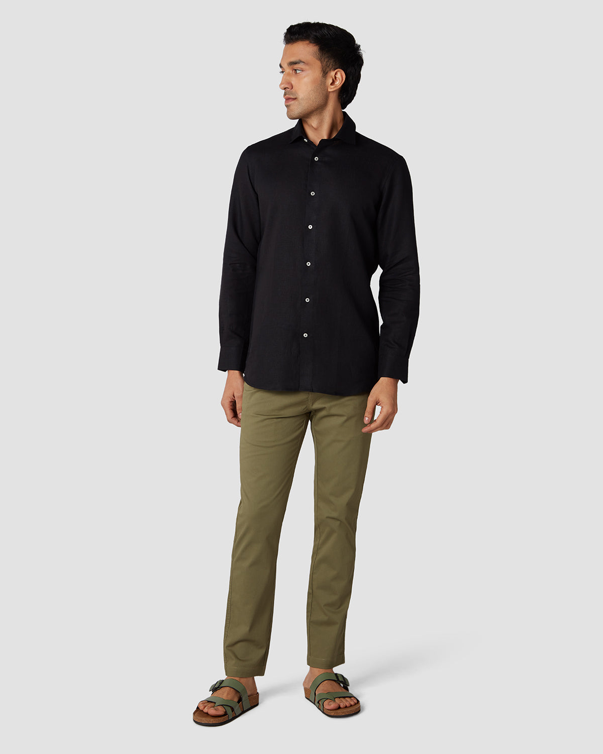 Soft Washed Linen Shirt - Black