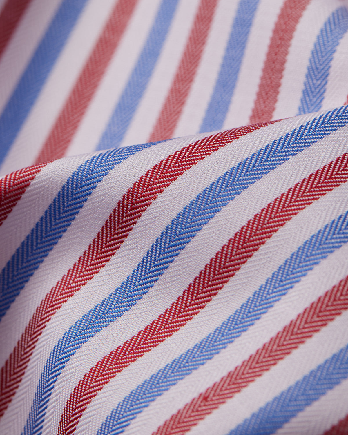 Montrose Herringbone Striped Shirt - Blue & Red